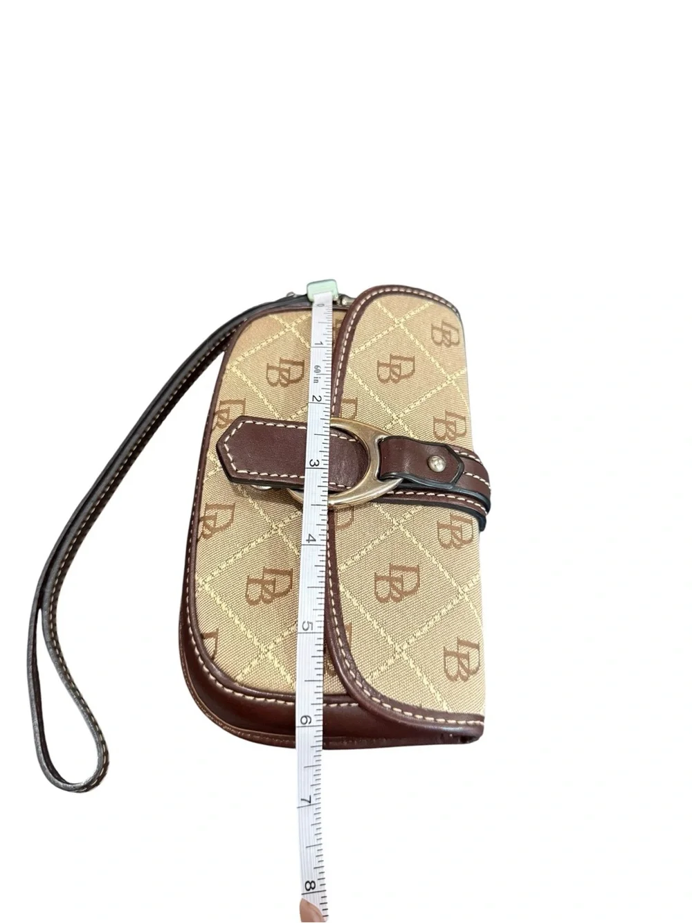 Dooney & Bourke Beige and Brown Monogram Wristlet